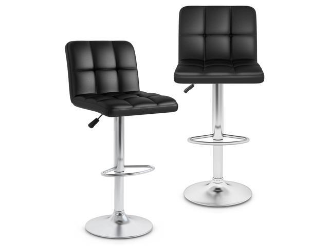 SlickBlue Modern Bat Stools Set of 2 with Back and Heavy-duty Metal Base and Footrest