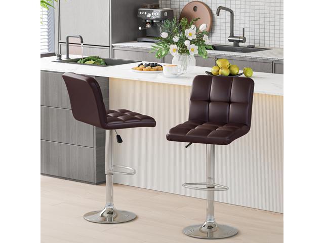 SlickBlue Modern Bat Stools Set of 2 with Back and Heavy-duty Metal Base and Footrest