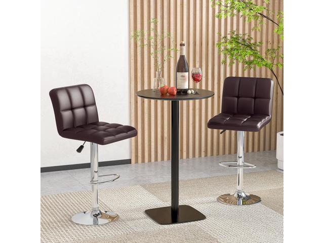 SlickBlue Modern Bat Stools Set of 2 with Back and Heavy-duty Metal Base and Footrest