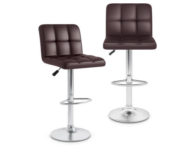 SlickBlue Modern Bat Stools Set of 2 with Back and Heavy-duty Metal Base and Footrest