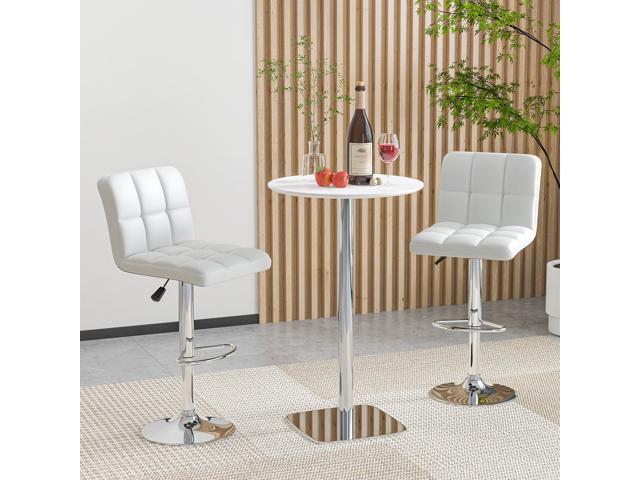 SlickBlue Modern Bat Stools Set of 2 with Back and Heavy-duty Metal Base and Footrest