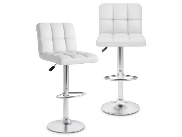 SlickBlue Modern Bat Stools Set of 2 with Back and Heavy-duty Metal Base and Footrest