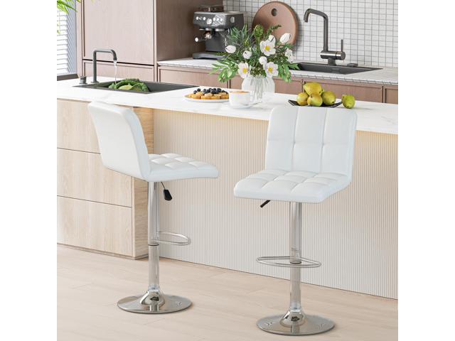 SlickBlue Modern Bat Stools Set of 2 with Back and Heavy-duty Metal Base and Footrest