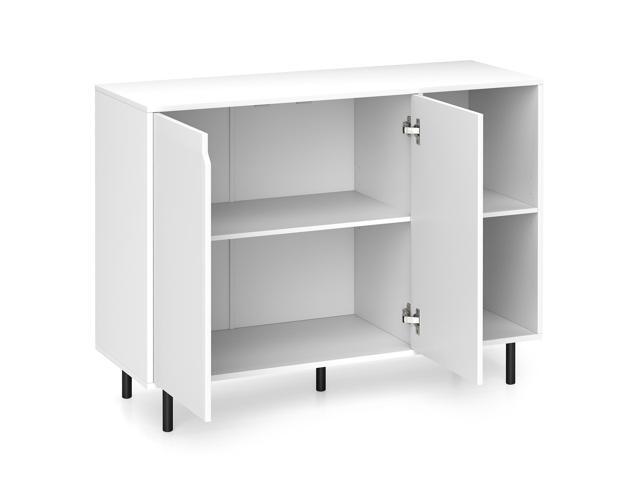 SlickBlue 42 Inch Sideboard Buffet Cabinet Kitchen with Adjustable Shelves-White