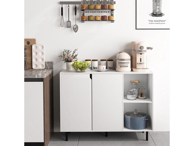 SlickBlue 42 Inch Sideboard Buffet Cabinet Kitchen with Adjustable Shelves-White