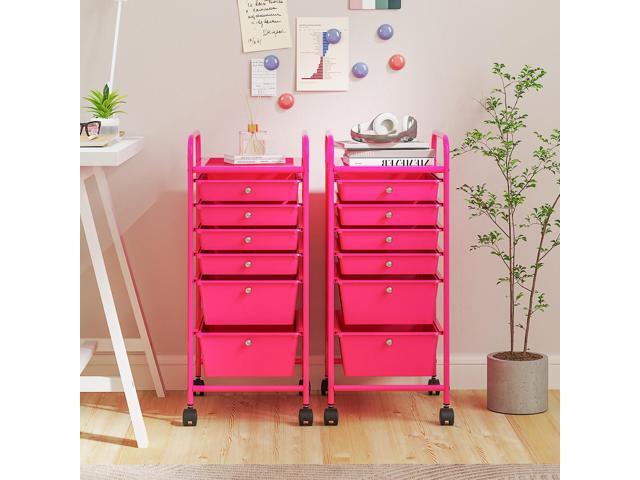 SlickBlue Multifunctional 6 Drawers Rolling Storage Cart Organizer
