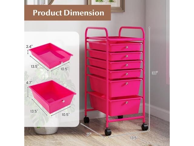 SlickBlue Multifunctional 6 Drawers Rolling Storage Cart Organizer