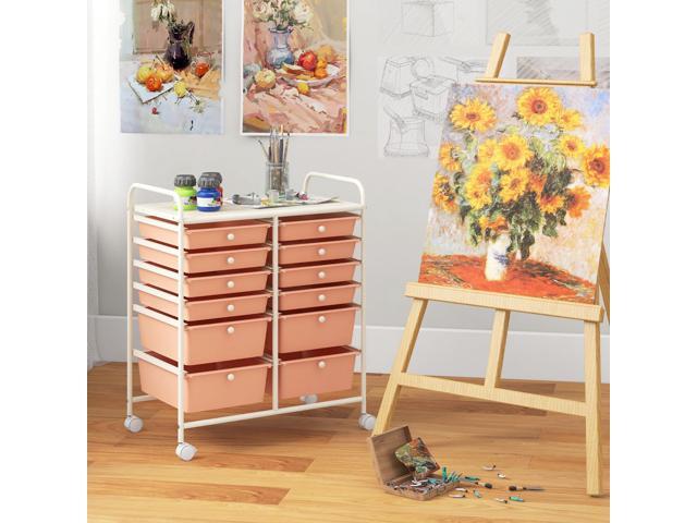 SlickBlue 12-Drawer Rolling Storage Cart with Removable Drawers and Lockable Wheels