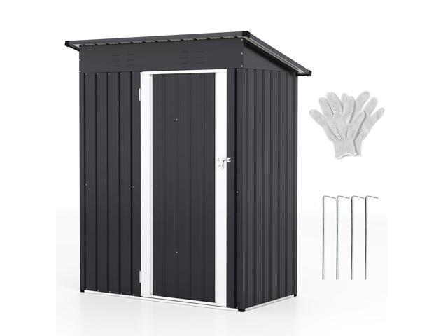 SlickBlue 5 x 3 Feet Outdoor Storage Shed with Sloped Roof and Lockable Door