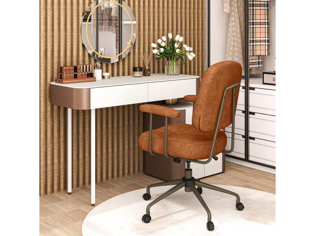 SlickBlue Leathaire Upholstered Task Home Office Chair with Cushioned Back