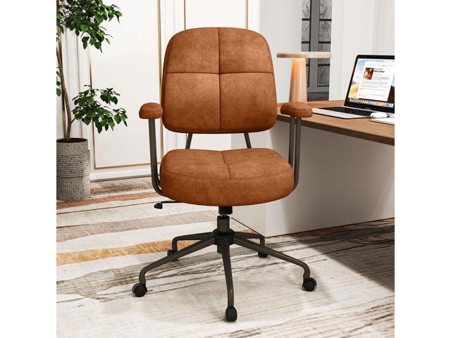 SlickBlue Leathaire Upholstered Task Home Office Chair with Cushioned Back
