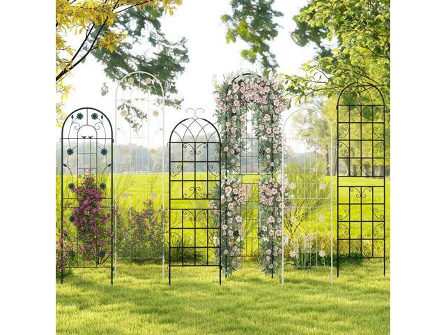SlickBlue 4 Pack 71 x 20 Inches Metal Garden Trellis for Climbing Plants