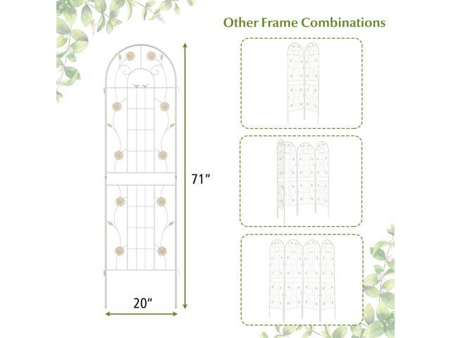 SlickBlue 4 Pack 71 x 20 Inches Metal Garden Trellis for Climbing Plants
