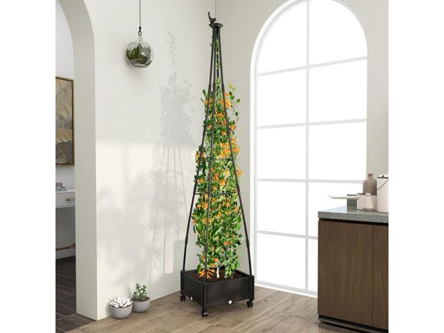 SlickBlue Garden Obelisk Trellis with Self-Drainage System for Climbing Plants