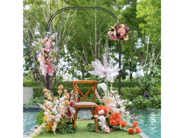 SlickBlue Outdoor Metal Garden Arch Trellis for Climbing Plants Grape Vine Flower