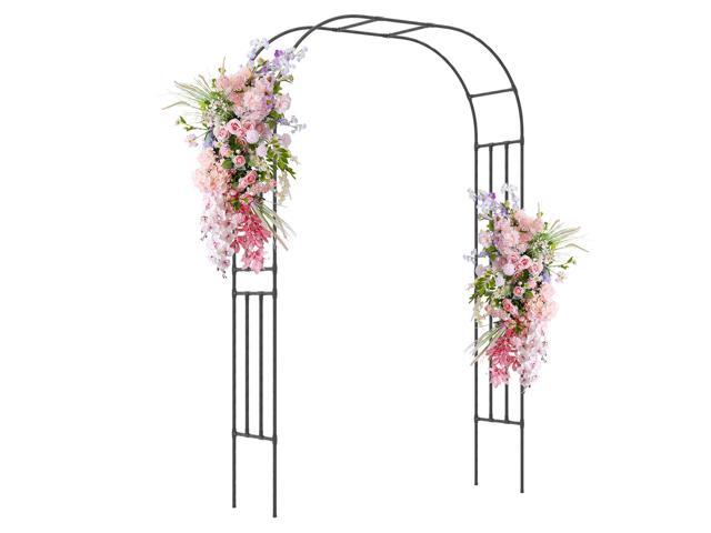 SlickBlue Outdoor Metal Garden Arch Trellis for Climbing Plants Grape Vine Flower