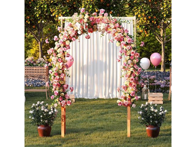 SlickBlue 7.7 Feet Garden Arch Wooden Arbor for Climbing Plants