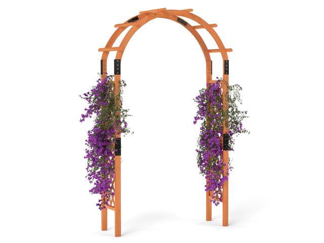 SlickBlue 7.7 Feet Garden Arch Wooden Arbor for Climbing Plants