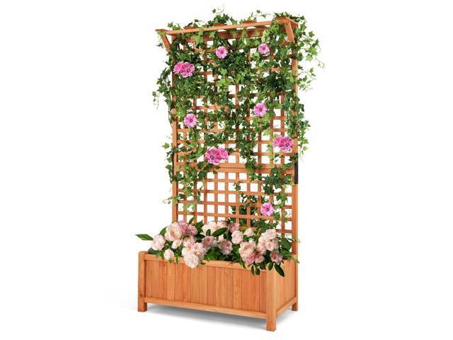 SlickBlue Raised Garden Bed with Trellis and Hanging Roof