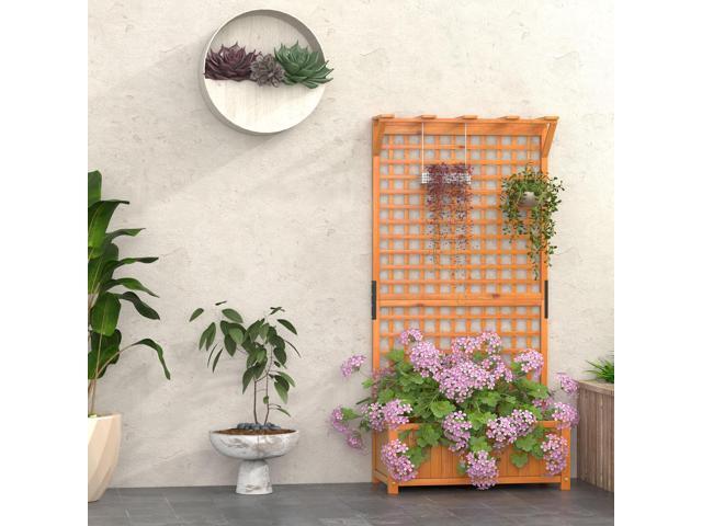 SlickBlue Raised Garden Bed with Trellis and Hanging Roof