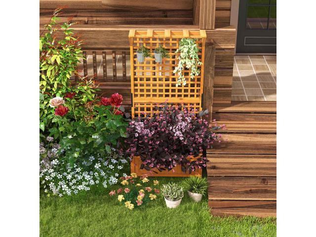 SlickBlue Raised Garden Bed with Trellis and Hanging Roof