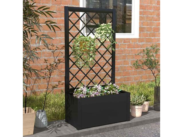 SlickBlue 44 Inch Metal Raised Garden Bed with Trellis