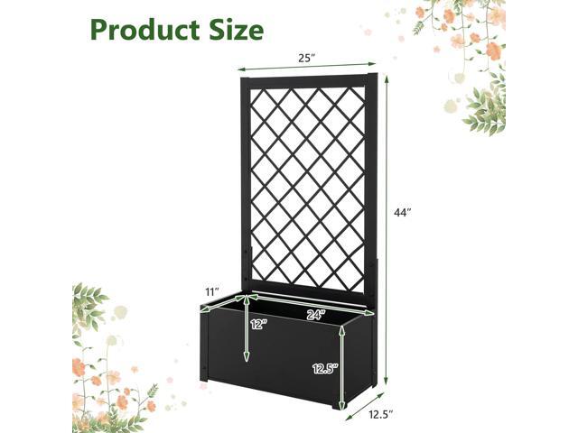 SlickBlue 44 Inch Metal Raised Garden Bed with Trellis