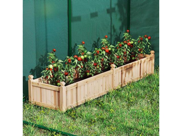 SlickBlue 91 x 24 x 16 Inch Divisible Planter Box with Corner Drainage and Non-woven Liner for Growing Vegetables