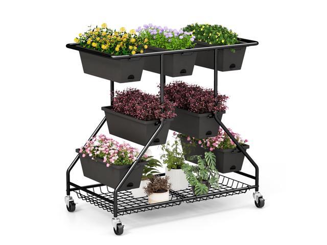SlickBlue Vertical Raised Garden Bed with 7 Planter Boxes and Storage Baskets