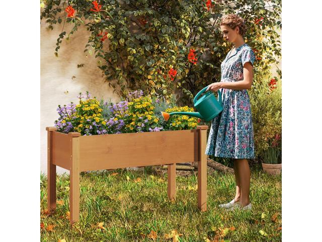 SlickBlue Raised Garden Bed with Legs and Drainage Holes for Backyard