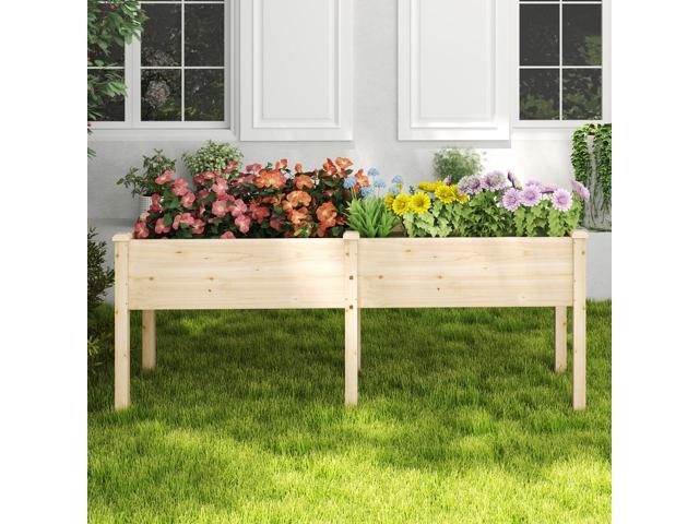 SlickBlue Large Raised Garden Bed with Drainage Holes and 6 Supporting Legs