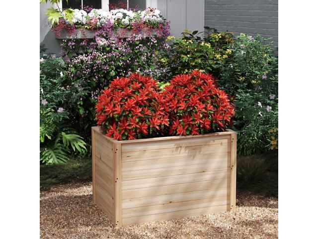 SlickBlue Wooden Raised Garden Bed Elevated Planter Box with Open-Ended Base