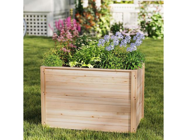 SlickBlue Wooden Raised Garden Bed Elevated Planter Box with Open-Ended Base