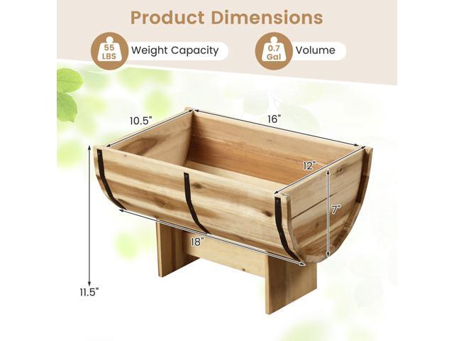 SlickBlue Outdoor Wooden Planter with Legs for Flower Herb Vegetable Fruit