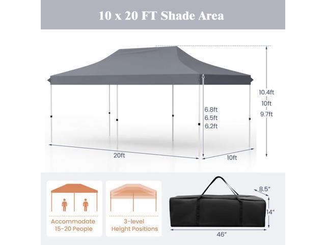 SlickBlue 10 x 20 FT Pop-up Canopy Tent with Carrying Bag