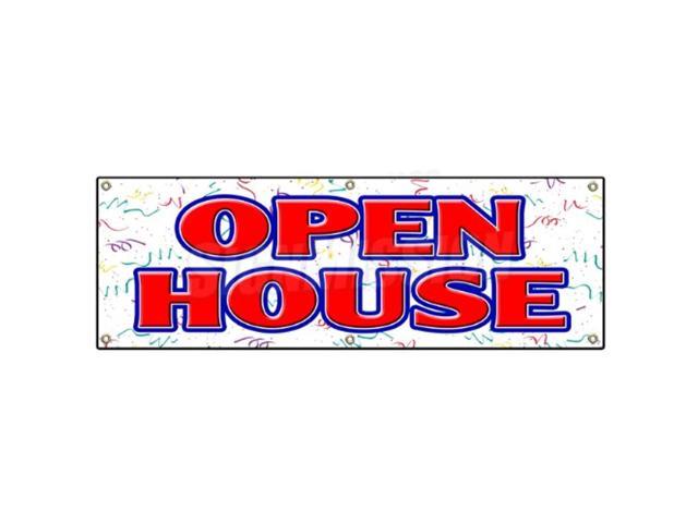 72' Open House Banner Sign For Sale Broker Apartment Home House Real Estate Agent (100404491401 Office Supplies) photo