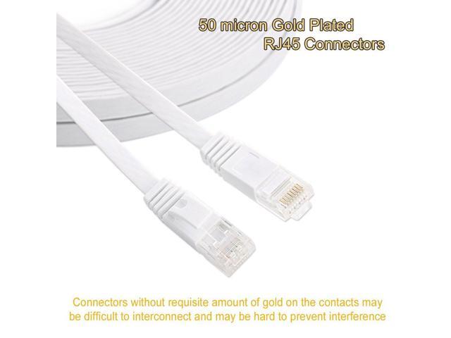 Cat 6 Ethernet Cable 40 ft, Outdoor & Indoor 10Gbps Support Cat8 Cat7 Network, Flat Internet RJ45 LAN Patch Cords, Solid High Speed Computer Wire...