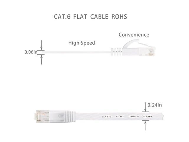 Cat 6 Ethernet Cable 40 ft, Outdoor & Indoor 10Gbps Support Cat8 Cat7 Network, Flat Internet RJ45 LAN Patch Cords, Solid High Speed Computer Wire...