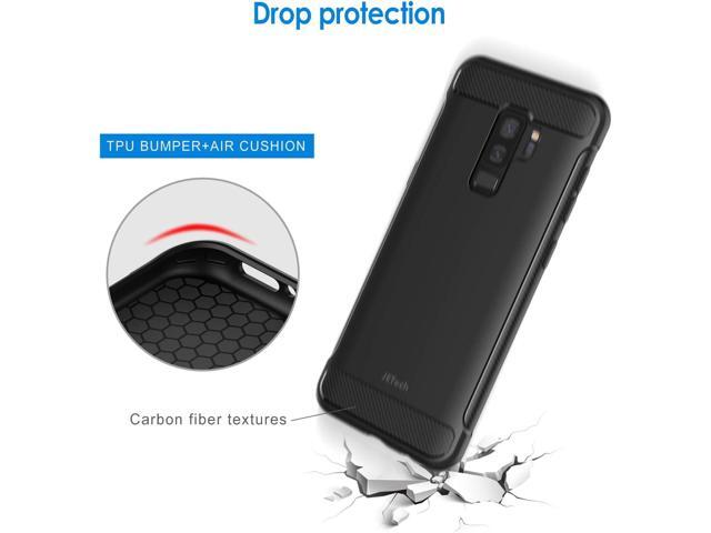 JETech Slim Fit Case for Samsung Galaxy S9+ Plus, Thin Phone Cover with Shock-Absorption and Carbon Fiber Design (Black)