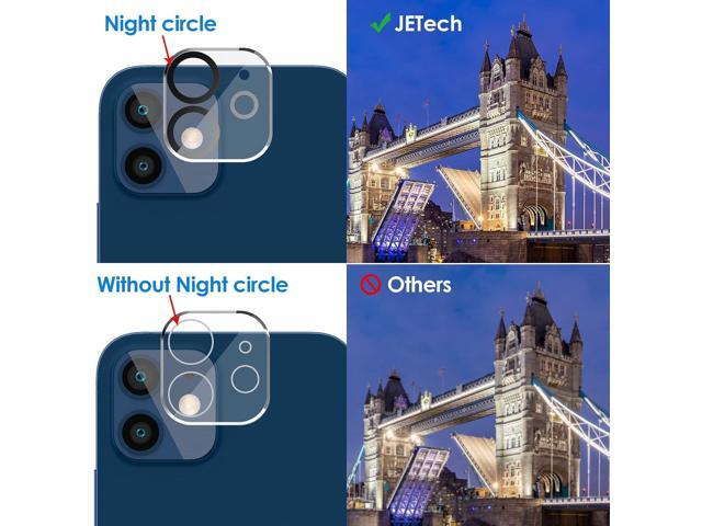 JETech Screen Protector for iPhone 12 6.1-Inch with Camera Lens Protector, Tempered Glass Film, 2-Pack Each