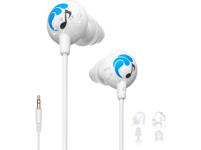 Swimbuds Sport Waterproof Swimming Headphones, Short Cord, 11 Eartips 100% waterproof, low-drag short cord, 11 pairs eartips in 4 styles,.
