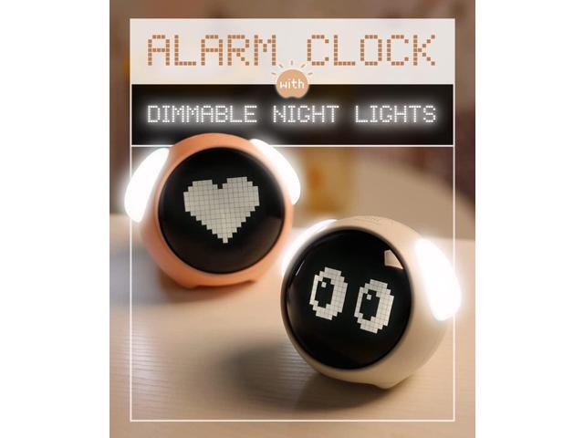 Kids Alarm Clock, Dual Alarm Setting, Adjustable Brightness Night Light, Voice-Activated,Temperature Detection, Wake-up Alarm Clock, Toy and Gift...
