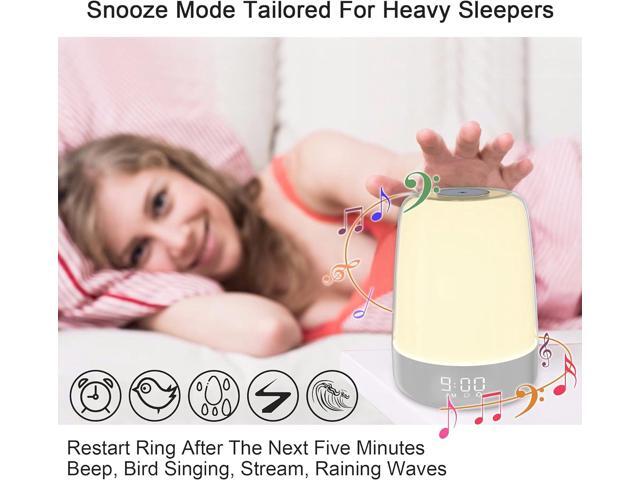 winshine Touch Wake Up Night Light with Sunrise Simulation Alarm Clock, 3 Ways Dimmable Warm White Bedside Lamp for Kid Bedrooms RGB Ambient Table...