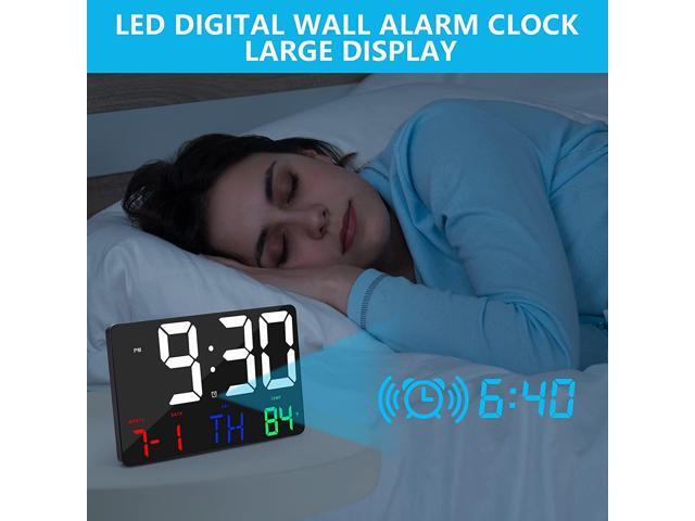 Amgico Digital Wall Clock,11.4' Digital Clock Large Display, Adjustable Brightness Wall Clock for Bedroom, Alarm Clock with Remote...