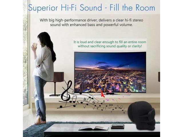 DORNLAT Skull Bluetooth Speakers, Portable Wireless Speaker Built-in Mic, Cool Creative Design Bass Stereo Speaker for Halloween, Party, Travel,...