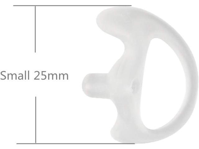 JEUYOEDE Replacement Soft Silicone Earmold for Motorola Kenwood Baofeng Acoustic Tube Earpiece Headset (2 Pairs Small 25mm)
