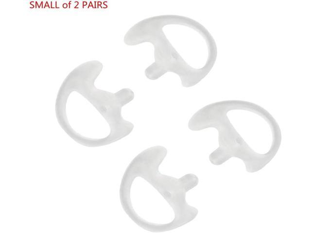 JEUYOEDE Replacement Soft Silicone Earmold for Motorola Kenwood Baofeng Acoustic Tube Earpiece Headset (2 Pairs Small 25mm)