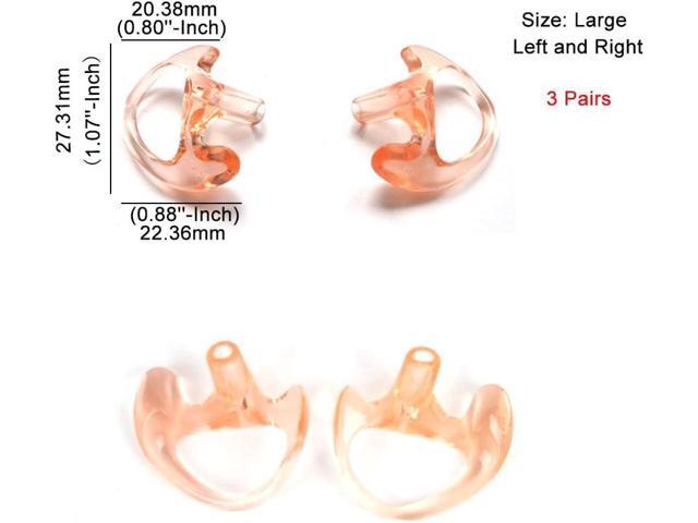 HYS Replacement Larger Earmold Earbud Earpiece for Two-Way Radio Air Acoustic Coil Tube Audio Kits
