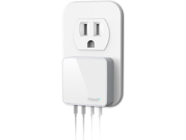 Nekmit USB C Charger, Thin Flat 52W 4-Port Fast Wall Charger with Two 20W Power Delivery and 2 Port for iPhone 14/14 Pro/14 Pro Max, Galaxy, Pixel,...