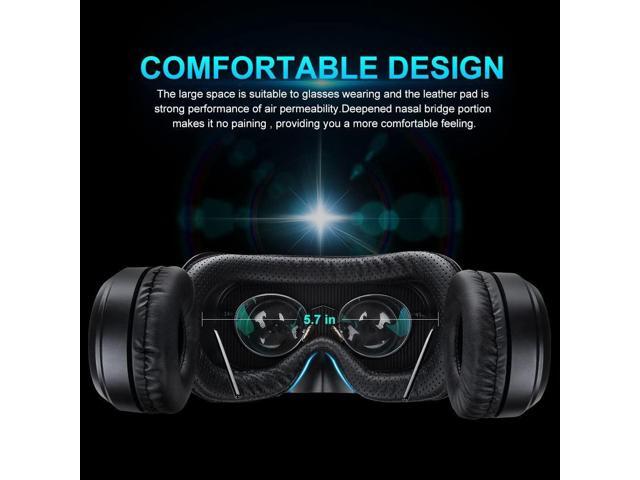 VR Headset HD 3D Glasses Virtual Reality Headset for VR Games & 3D Movies, VR Goggles Compatible for 4.7-6 inch Smartphones